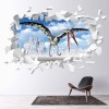 Pterodactyl Dinosaur White Brick 3D Hole In The Wall Sticker