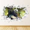 Panda Bear White Brick 3D Hole In The Wall Sticker