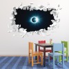 Total Eclipse White Brick 3D Hole In The Wall Sticker