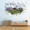 Animal Kingdom White Brick 3D Hole In The Wall Sticker
