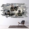 Soldiers Army Military Grey Brick 3D Hole In The Wall Sticker