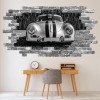Classic Car Grey Brick 3D Hole In The Wall Sticker