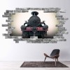 Vintage Steam Train Grey Brick 3D Hole In The Wall Sticker