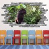 Black Panther Grey Brick 3D Hole In The Wall Sticker