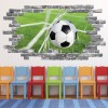 Goal Football Grey Brick 3D Hole In The Wall Sticker