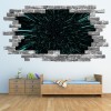 Hyperspace Galaxy Grey Brick 3D Hole In The Wall Sticker