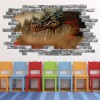 Chinese Dragon Grey Brick 3D Hole In The Wall Sticker