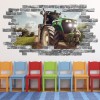 Green Tractor Farm Grey Brick 3D Hole In The Wall Sticker