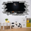 Basketball Grey Brick 3D Hole In The Wall Sticker