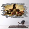 The Claw Grey Brick 3D Hole In The Wall Sticker