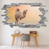 Desert Camel Grey Brick 3D Hole In The Wall Sticker