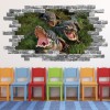 Alligators Grey Brick 3D Hole In The Wall Sticker