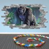 Gorilla Jungle Grey Brick 3D Hole In The Wall Sticker