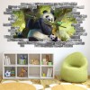 Panda Bear Grey Brick 3D Hole In The Wall Sticker