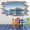 Battleship Military Grey Brick 3D Hole In The Wall Sticker