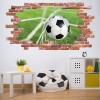 Back Of The Net Football Red Brick 3D Hole In The Wall Sticker