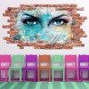 Goddess Red Brick 3D Hole In The Wall Sticker