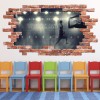 Basketball Slam Dunk Red Brick 3D Hole In The Wall Sticker