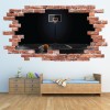 Basketball Court Red Brick 3D Hole In The Wall Sticker