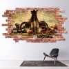 Junkyard Claw Red Brick 3D Hole In The Wall Sticker