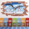 Pterodactyl Red Brick 3D Hole In The Wall Sticker