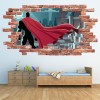 Superhero Red Brick 3D Hole In The Wall Sticker