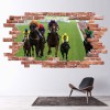 Horse Race Racing Red Brick 3D Hole In The Wall Sticker