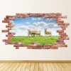 Spring Lambs Red Brick 3D Hole In The Wall Sticker