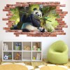 Panda Bear Red Brick 3D Hole In The Wall Sticker