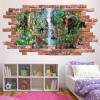 Animals In The Jungle Red Brick 3D Hole In The Wall Sticker