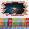 Stars Space Galaxy Red Brick 3D Hole In The Wall Sticker