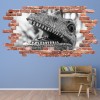 Dinosaur Red Brick 3D Hole In The Wall Sticker