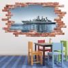 Battleship Red Brick 3D Hole In The Wall Sticker