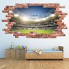 Football Pitch Stadium Red Brick 3D Hole In The Wall Sticker