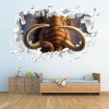 Mammoth Ice Age White 3D Hole In The Wall Sticker