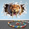 Sabertooth Tiger White 3D Hole In The Wall Sticker