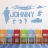 Army Soldier Tank Personalised Name Wall Sticker