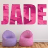 Pink Army Camo Print Personalised Name Wall Sticker