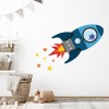 Blue Space Rocket Kids Wall Sticker