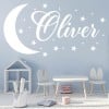 Personalised name Moon & Stars Nursery Wall Sticker