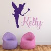 Personalised Name Purple & Pink Tinkerbell Wall Sticker