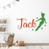 Personalised Name Green Peter pan Wall Sticker