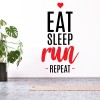 Eat Sleep Run Repeat Sports Running Wall Sticker