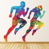 Paint Splash Runners Sports Athletics Wall Sticker