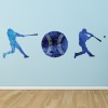 Blue Effect Baseball Players Sports Wall Sticker