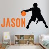 Personalised Name Basketball Player Wall Sticker