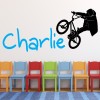 Personalised Name Kids Bike Wall Sticker