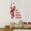 Eat Sleep Dream Cricket Quote Wall Sticker