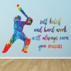 Self Belief & Success Cricket Sports Quote Wall Sticker
