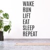 Wake Run Lift Eat Sleep Fitness Gym Wall Sticker